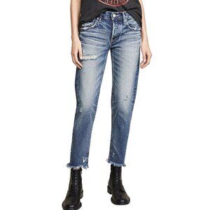 Moussy Vintage – Howa Jeans – Medium Wash Distressed Raw Hem
